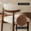 Modern Walnut Linen Dining Chair with Rubber Wood Legs, 1 Piece