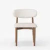 Modern Walnut Linen Dining Chair with Rubber Wood Legs, 1 Piece