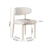 Modern Whitewashed Linen Dining Chair with Rubberwood Legs, 1 Piece