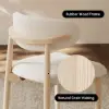 Modern Whitewashed Linen Dining Chair with Rubberwood Legs, 1 Piece