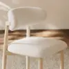 Modern Whitewashed Linen Dining Chair with Rubberwood Legs, 1 Piece