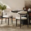 Picture of Modern Black Linen Dining Chair with Rubber Wood Legs, 1 Piece