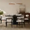 Picture of Modern Black Linen Dining Chair with Rubber Wood Legs, 1 Piece