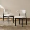 Picture of Modern Black Linen Dining Chair with Rubber Wood Legs, 1 Piece