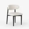 Picture of Modern Black Linen Dining Chair with Rubber Wood Legs, 1 Piece