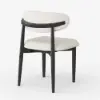 Picture of Modern Black Linen Dining Chair with Rubber Wood Legs, 1 Piece