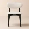 Picture of Modern Black Linen Dining Chair with Rubber Wood Legs, 1 Piece