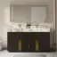 Artis 60" Double Sink Bathroom Vanity with Sintered Stone Countertop, 3 Drawers