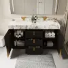 Artis 60" Double Sink Bathroom Vanity with Sintered Stone Countertop, 3 Drawers