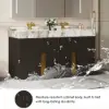 Artis 60" Double Sink Bathroom Vanity with Sintered Stone Countertop, 3 Drawers