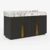 Artis 60" Double Sink Bathroom Vanity with Sintered Stone Countertop, 3 Drawers