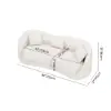 84" Performance Leather Curved Upholstered Sofa with Pillows
