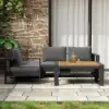 Slatera 4-Piece Modular Outdoor Sofa Set, Aluminium & Acacia for 4 Persons, in Light Grey
