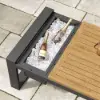 Slatera 4-Piece Modular Outdoor Sofa Set, Aluminium & Acacia for 4 Persons, in Light Grey