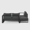 Slatera 4-Piece Modular Outdoor Sofa Set, Aluminium & Acacia for 4 Persons, in Light Grey