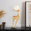 Modern Resin Deer Floor Lamp with Remote Control – 76cm Tall with Light-Up Ball – 28cm