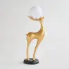 Modern Resin Deer Floor Lamp with Remote Control – 76cm Tall with Light-Up Ball – 28cm