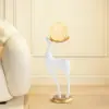 Modern Resin Deer Floor Lamp with Remote Control – 76cm Tall with Light-Up Ball – 29cm