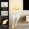 Modern Resin Deer Floor Lamp with Remote Control – 76cm Tall with Light-Up Ball – 29cm