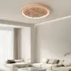 French Elegant Natural Resin 3D Carved LED 3-Mode Dimmable Flush Mount Ceiling Light – Modes