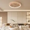 French Elegant Natural Resin 3D Carved LED 3-Mode Dimmable Flush Mount Ceiling Light – Modes
