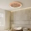 French Elegant Natural Resin 3D Carved LED 3-Mode Dimmable Flush Mount Ceiling Light – Modes