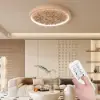 French Elegant Natural Resin 3D Carved LED 3-Mode Dimmable Flush Mount Ceiling Light – Modes