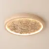 French Elegant Natural Resin 3D Carved LED 3-Mode Dimmable Flush Mount Ceiling Light – Modes