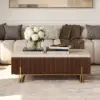 Grovyn 120 cm Fluted Lift-Top Coffee Table with 2 Drawers