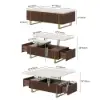 Grovyn 120 cm Fluted Lift-Top Coffee Table with 2 Drawers
