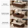 Grovyn 120 cm Fluted Lift-Top Coffee Table with 2 Drawers