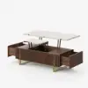 Grovyn 120 cm Fluted Lift-Top Coffee Table with 2 Drawers