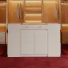 Selvo Saddle Leather Oatmeal Closet Island with Storage, Light and Jewellery Display