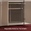 Selvo Saddle Leather Oatmeal Closet Island with Storage, Light and Jewellery Display