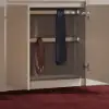 Selvo Saddle Leather Oatmeal Closet Island with Storage, Light and Jewellery Display