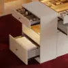 Selvo Saddle Leather Oatmeal Closet Island with Storage, Light and Jewellery Display