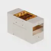 Selvo Saddle Leather Oatmeal Closet Island with Storage, Light and Jewellery Display