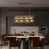 Mid Century Modern 12-Light Crystal Firework Sputnik Kitchen Island Lighting in Chrome