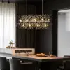 Mid Century Modern 12-Light Crystal Firework Sputnik Kitchen Island Lighting in Chrome
