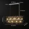 Mid Century Modern 12-Light Crystal Firework Sputnik Kitchen Island Lighting in Chrome