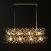 Mid Century Modern 12-Light Crystal Firework Sputnik Kitchen Island Lighting in Chrome