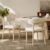 Modern Boucle Dining Chair with Rubber Wood Legs, 1 Piece