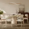 Modern Boucle Dining Chair with Rubber Wood Legs, 1 Piece