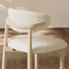 Modern Boucle Dining Chair with Rubber Wood Legs, 1 Piece