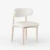 Modern Boucle Dining Chair with Rubber Wood Legs, 1 Piece