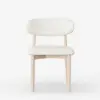 Modern Boucle Dining Chair with Rubber Wood Legs, 1 Piece