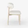 Modern Boucle Dining Chair with Rubber Wood Legs, 1 Piece