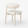 Modern Boucle Dining Chair with Rubber Wood Legs, 1 Piece