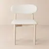 Modern Boucle Dining Chair with Rubber Wood Legs, 1 Piece