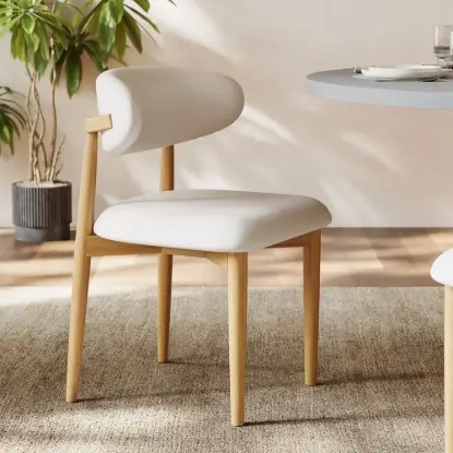 Picture of Modern PU Leather Dining Chair with Rubber Wood Legs, 1 Piece – AUD-H2589